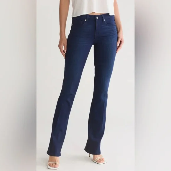 Paige Manhattan Mid Rise Slim Boot Stretch Denim Jeans NEW Size 25 (Msrp $249) - Picture 2 of 13